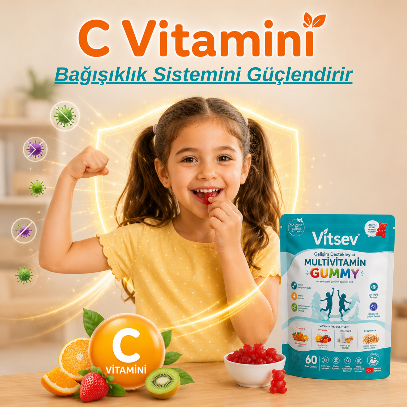 Vitsev™ Gelişim Destekleyici Multivitamin Gummy
