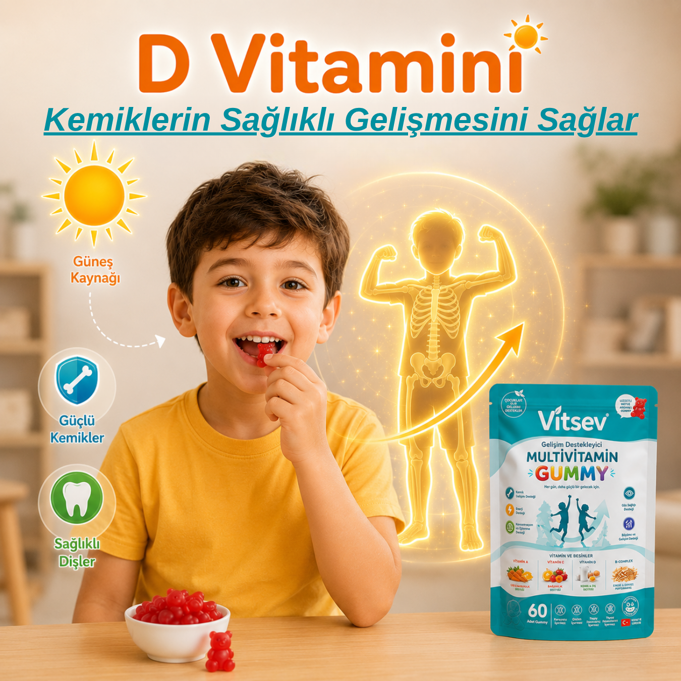 Vitsev™ Gelişim Destekleyici Multivitamin Gummy