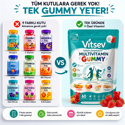 Vitsev™ Gelişim Destekleyici Multivitamin Gummy